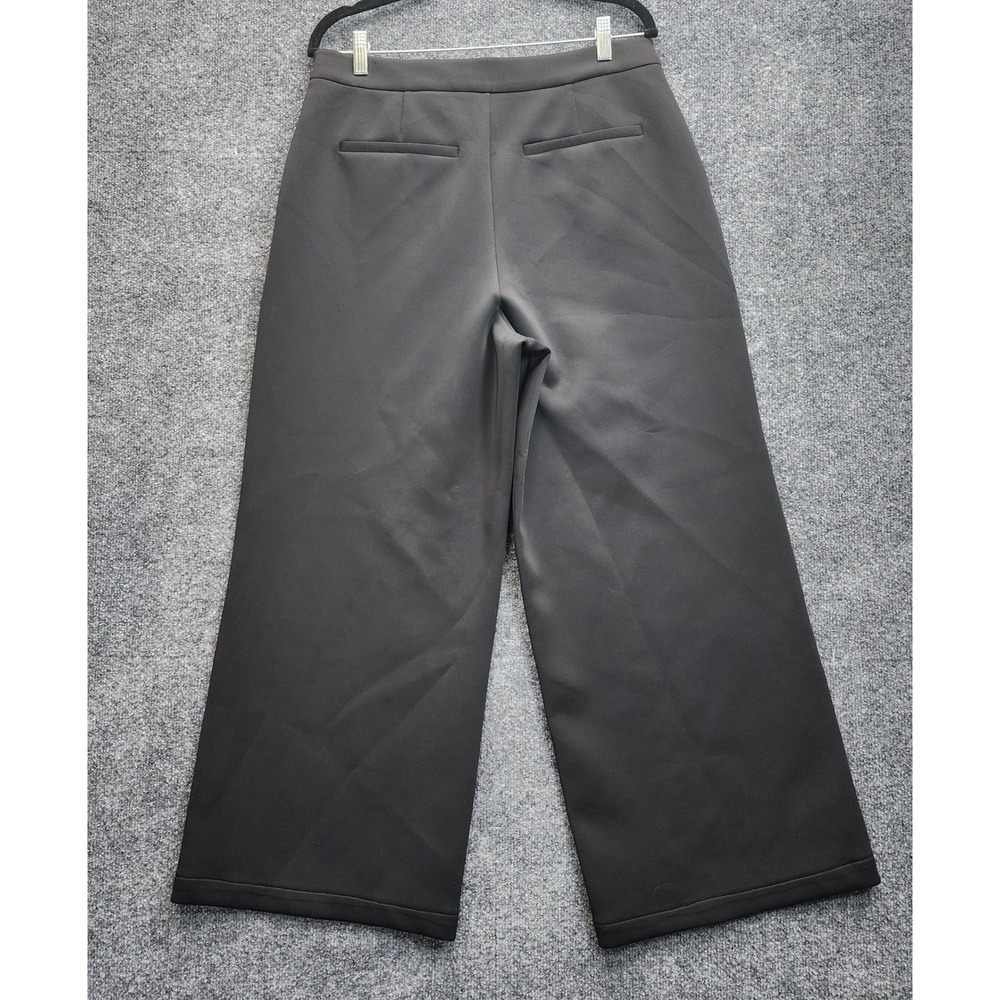 Good American Scuba Wide Leg Pants Womens Black High Rise Stretch Workwear 14/32 - Picture 9 of 9